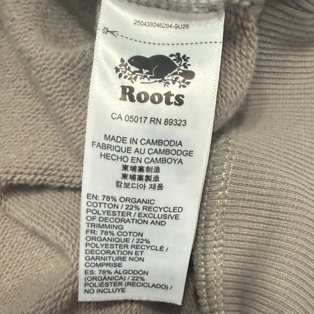 Roots Cropped Zip Hoodie in Taupe Brown/khaki/ - Picture 9 of 9
